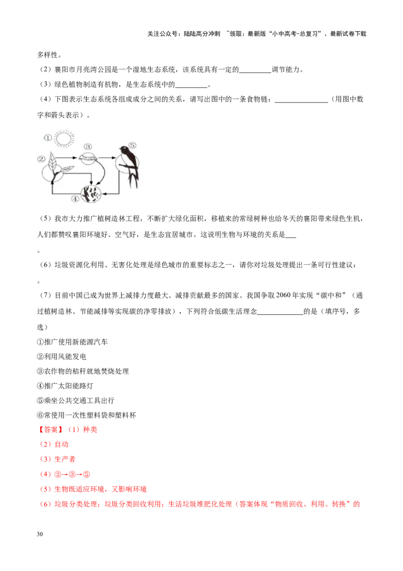 专题11&nbsp;生物的分类、进化和多样性保护（解析版）_02中考总复习（2026版更新中）_08-生物-中考总复习_2024年中考复习资料_专项复习_答案解析版