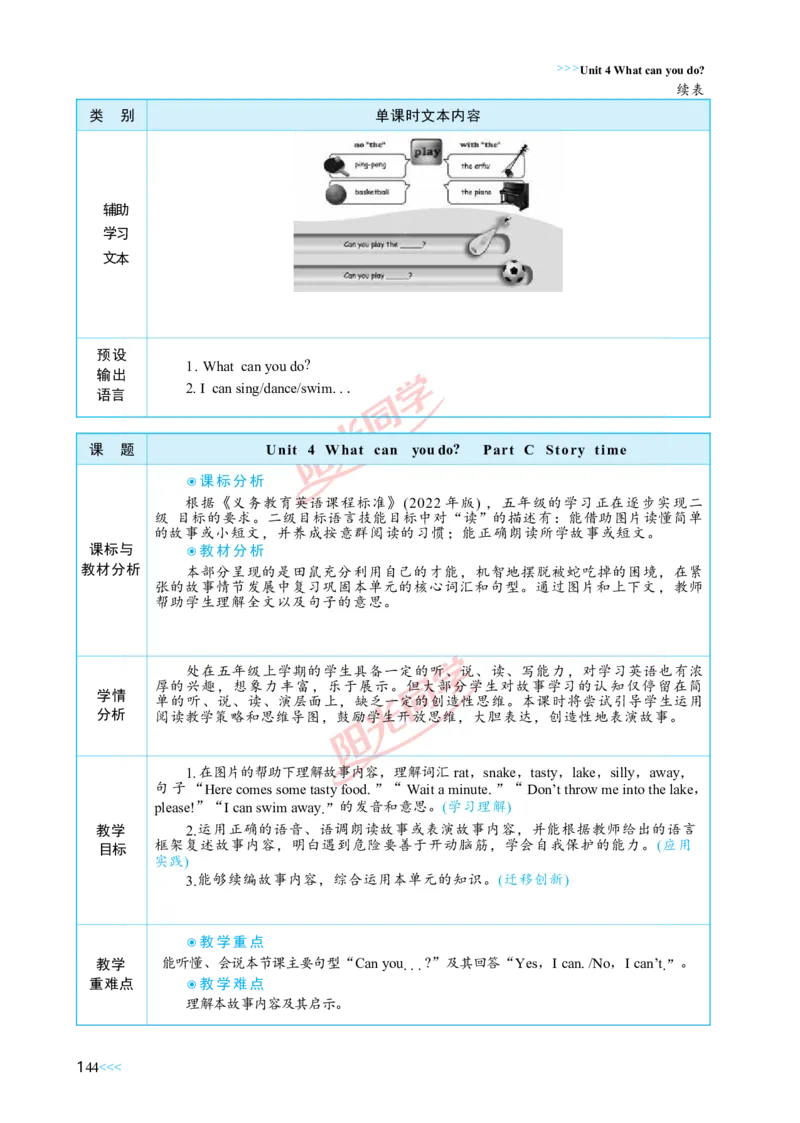 教案正文5上_Unit4_26春四年级上下册人教版_四上英语合集人教版PEP英语四年级上册新教材（教学视频+课件+动画+音频+练习+教案）_19同步教案课件_人教pep3_3-6上册