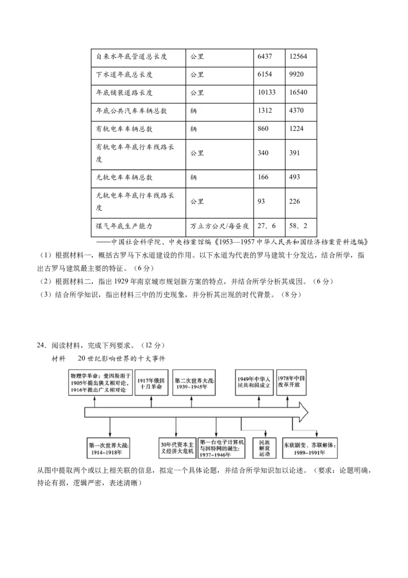 2024年一轮复习收官卷第二模拟（浙江卷）（原卷版）_07高考历史_2024年新高考资料_1.2024一轮复习_2024年高考历史一轮复习讲练测（新教材新高考）