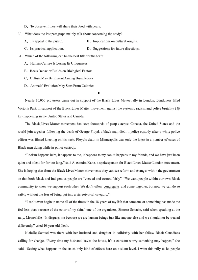 2024年一轮复习模拟卷第一模拟（浙江专用）-2024年高考英语一轮复习讲练测（新教材新高考）（原卷版）_03高考英语_新高考复习资料_2024年新高考资料_一轮复习资料_浙江专用