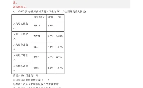专题12&ldquo;图表式&rdquo;选择题(解析版)_8.2025政治总复习_2024年新高考资料_2.2024二轮复习_2024年高考政治二轮热点题型归纳与变式演练（新高考通用）