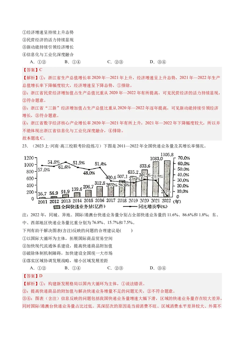 专题12&ldquo;图表式&rdquo;选择题(解析版)_8.2025政治总复习_2024年新高考资料_2.2024二轮复习_2024年高考政治二轮热点题型归纳与变式演练（新高考通用）