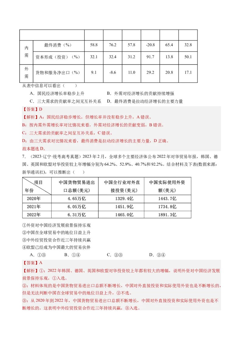 专题12&ldquo;图表式&rdquo;选择题(解析版)_8.2025政治总复习_2024年新高考资料_2.2024二轮复习_2024年高考政治二轮热点题型归纳与变式演练（新高考通用）
