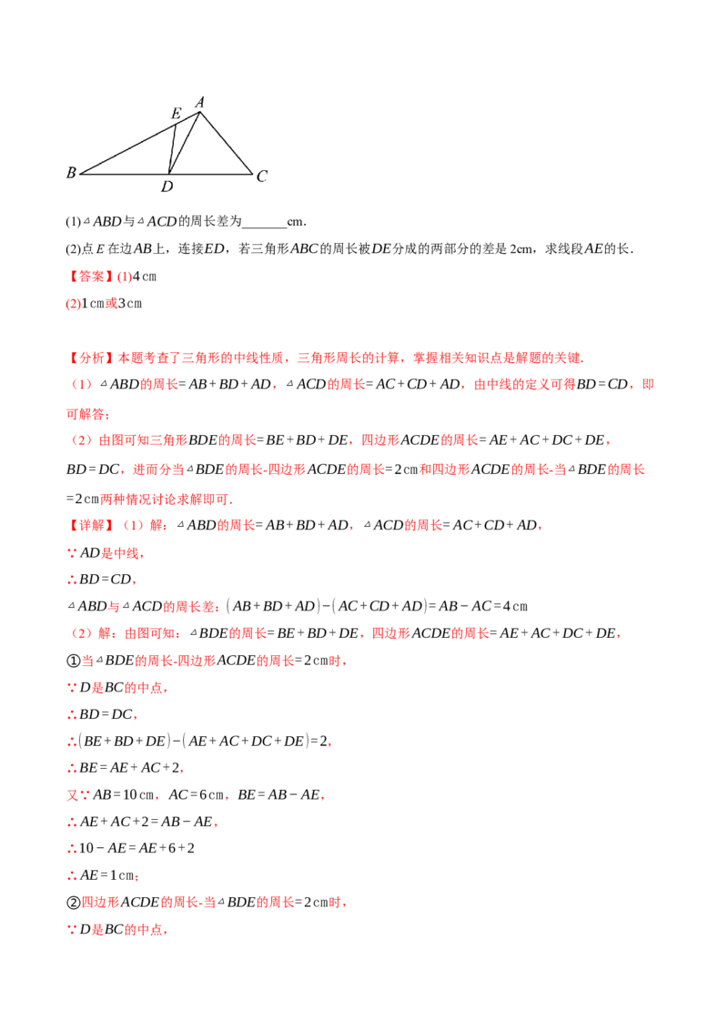 专题11.2三角形的高、中线与角平分线（十大题型）（举一反三）（人教版）（教师版）_初中数学_八年级数学上册（人教版）_母题专项-U66_2025版