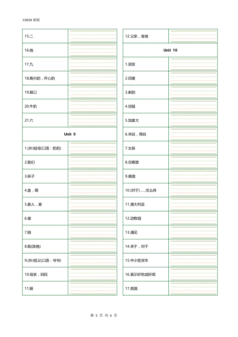 新科普版三年级上册单词乱序汉译英四线三格版(7页)_26春四年级上下册人教版_四上英语合集人教版PEP英语四年级上册新教材（教学视频+课件+动画+音频+练习+教案）_17练习资料_科普版