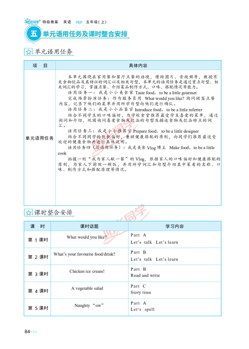 教案正文5上_Unit3_26春四年级上下册人教版_四上英语合集人教版PEP英语四年级上册新教材（教学视频+课件+动画+音频+练习+教案）_19同步教案课件_人教pep3_3-6上册