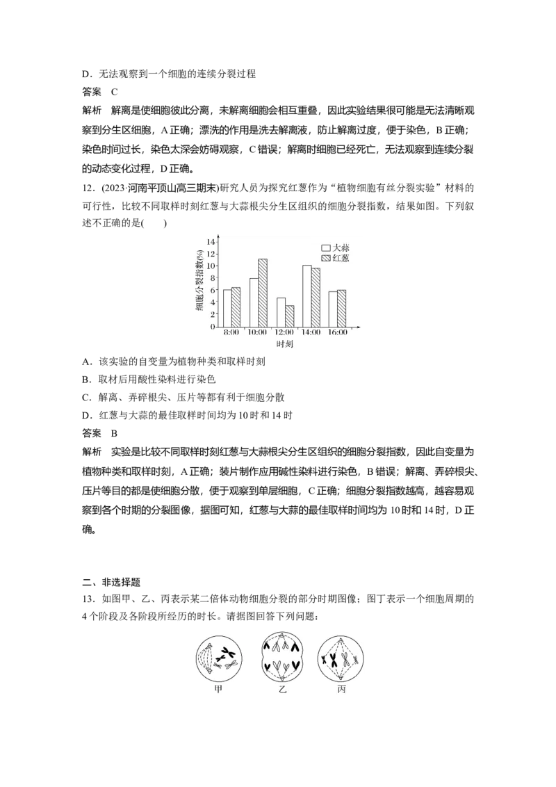 2024年高考生物一轮复习（新人教版）第4单元　第2课时　有丝分裂过程中相关变化及观察实验_09高考生物_2024年新高考资料_1.2024一轮复习_2024年高考生物一轮复习讲义（新人教版）