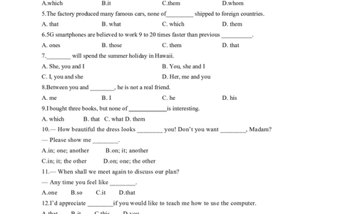 2023届高考英语复习：数词与代词（5）（含解析）_03高考英语_新高考复习资料_2023年新高考资料_二轮复习_2023届高考二轮英语专题复习（含解析）