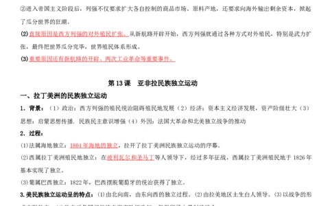 06++世界殖民体系与亚非拉民族独立运动+-背记手册高中历史全册最新核心知识必背清单（中外历史纲要上、下册）_07高考历史_2024年新高考资料_1.2024一轮复习