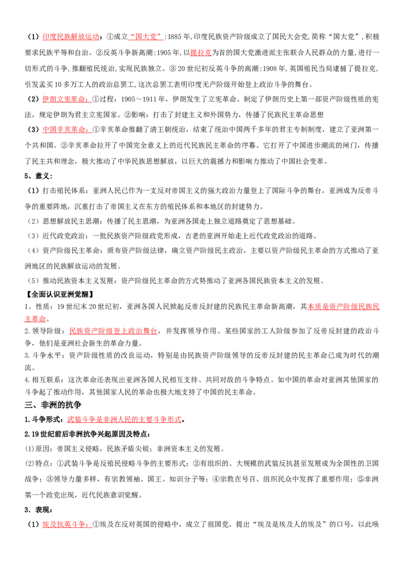 06++世界殖民体系与亚非拉民族独立运动+-背记手册高中历史全册最新核心知识必背清单（中外历史纲要上、下册）_07高考历史_2024年新高考资料_1.2024一轮复习