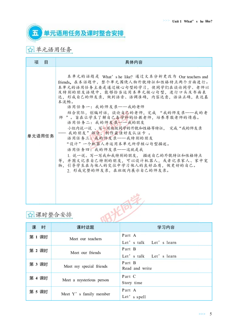 教案正文5上_Unit1_26春四年级上下册人教版_四上英语合集人教版PEP英语四年级上册新教材（教学视频+课件+动画+音频+练习+教案）_19同步教案课件_人教pep3_3-6上册