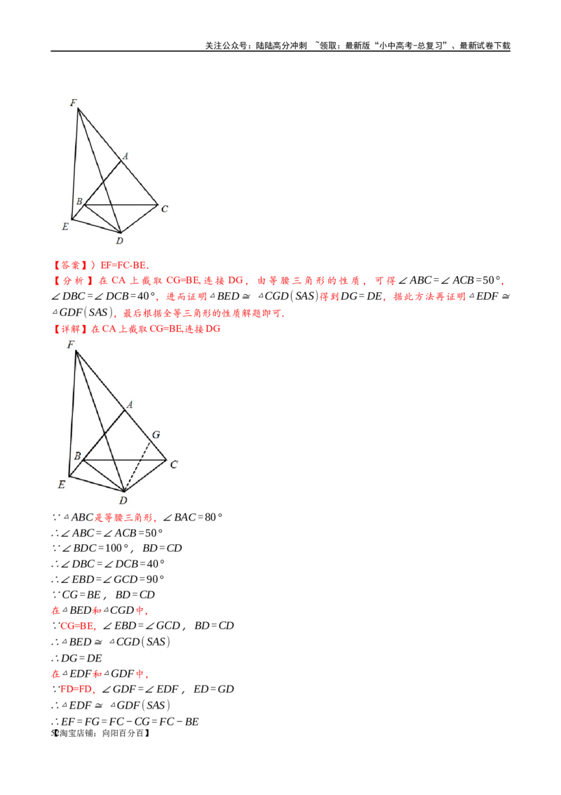 专题1-1一网打尽全等三角形模型&middot;十个模型（解析版）_02中考总复习（2026版更新中）_02-数学-中考总复习_2024年中考复习资料_专项复习资料_教师版（含答案解析）