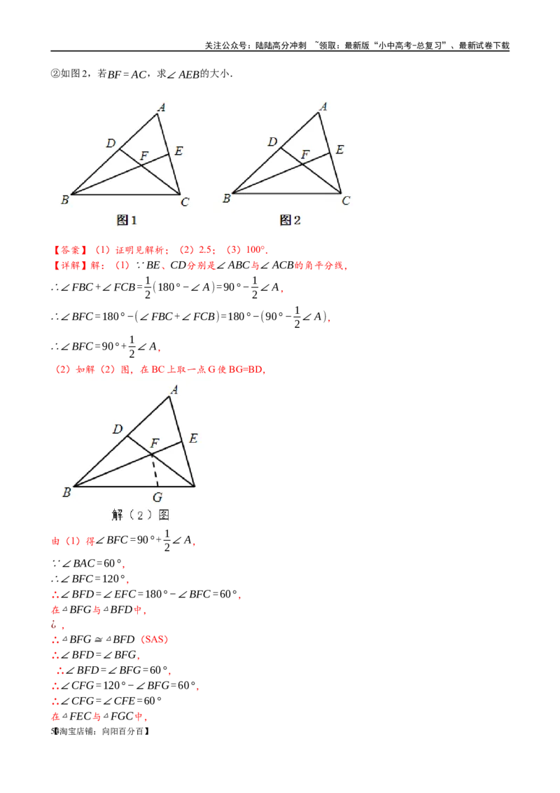 专题1-1一网打尽全等三角形模型&middot;十个模型（解析版）_02中考总复习（2026版更新中）_02-数学-中考总复习_2024年中考复习资料_专项复习资料_教师版（含答案解析）