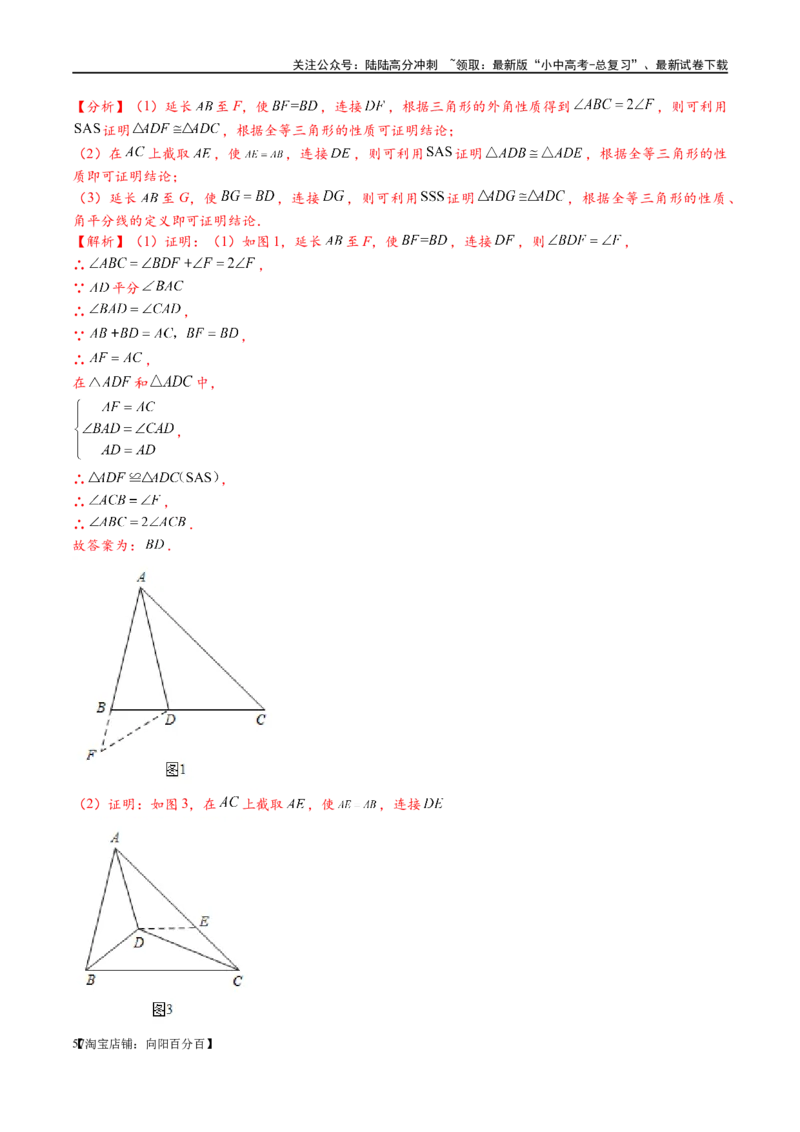 专题1-1一网打尽全等三角形模型&middot;十个模型（解析版）_02中考总复习（2026版更新中）_02-数学-中考总复习_2024年中考复习资料_专项复习资料_教师版（含答案解析）