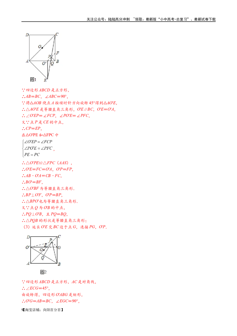 专题1-1一网打尽全等三角形模型&middot;十个模型（解析版）_02中考总复习（2026版更新中）_02-数学-中考总复习_2024年中考复习资料_专项复习资料_教师版（含答案解析）