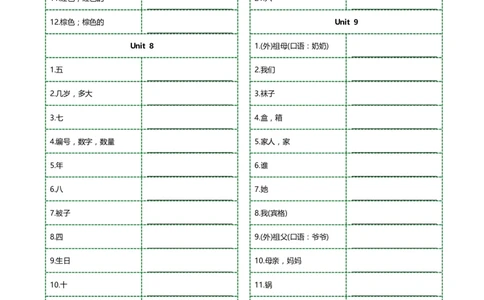 新科普版三年级上册单词乱序汉译英横线版(5页)_26春四年级上下册人教版_四上英语合集人教版PEP英语四年级上册新教材（教学视频+课件+动画+音频+练习+教案）_17练习资料_科普版