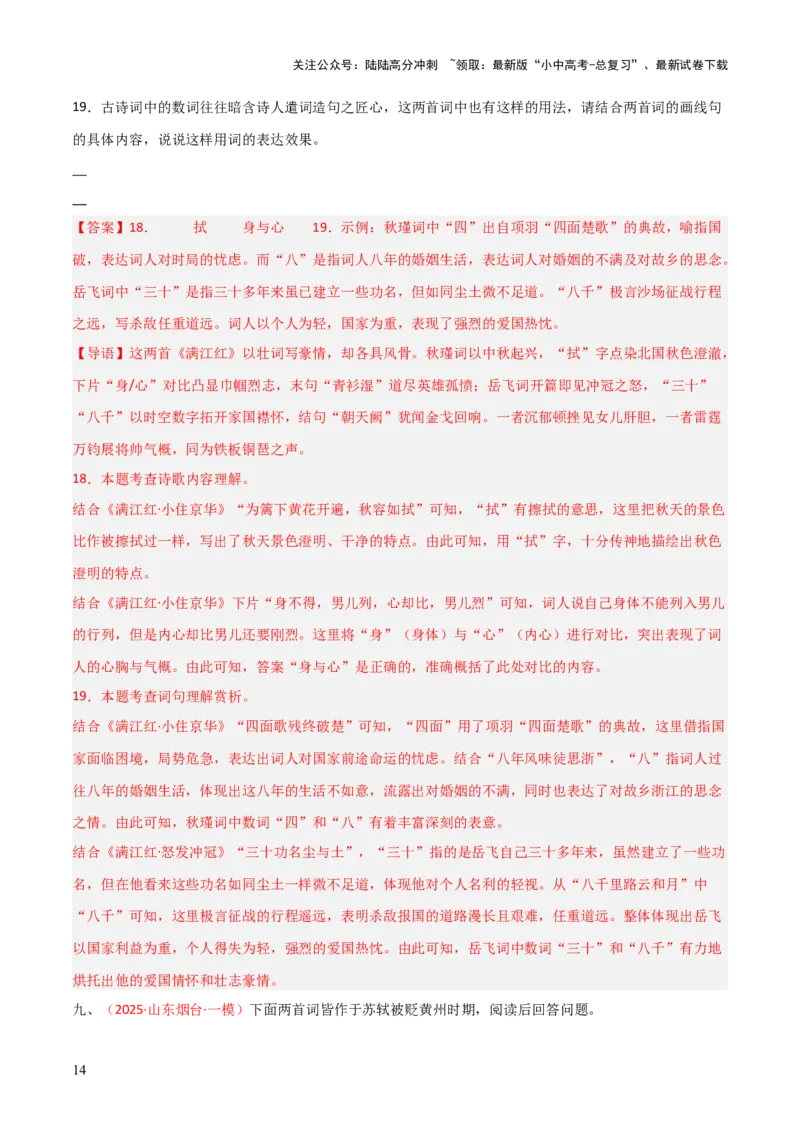 专题21：九下古诗词+古诗词阅读精练（练习）解析版_02中考总复习（2026版更新中）_01-语文-中考总复习_2026年中考复习（更新中）