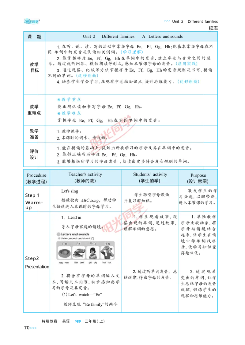 教案正文3上_Unit2_26春四年级上下册人教版_四上英语合集人教版PEP英语四年级上册新教材（教学视频+课件+动画+音频+练习+教案）_19同步教案课件_人教pep3_3-6上册