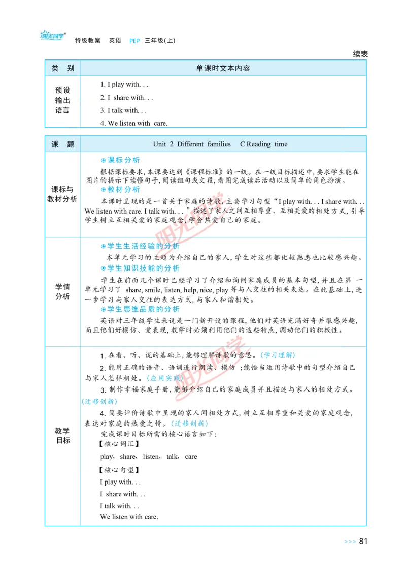 教案正文3上_Unit2_26春四年级上下册人教版_四上英语合集人教版PEP英语四年级上册新教材（教学视频+课件+动画+音频+练习+教案）_19同步教案课件_人教pep3_3-6上册