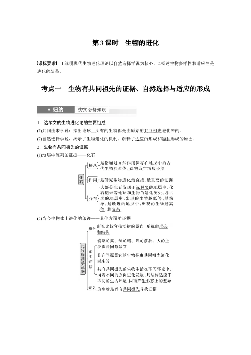 2024年高考生物一轮复习（新人教版）第7单元　第3课时　生物的进化_09高考生物_2024年新高考资料_1.2024一轮复习_2024年高考生物一轮复习讲义（新人教版）