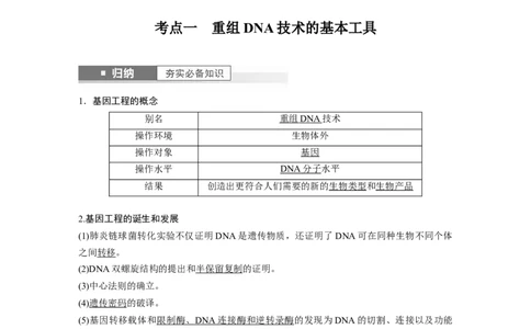 2024年高考生物一轮复习（新人教版）第10单元　第6课时　基因工程的基本工具和基本操作程序_09高考生物_2024年新高考资料_1.2024一轮复习_2024年高考生物一轮复习讲义（新人教版）