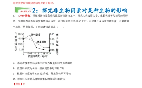 专题16&nbsp;实验（解析版）_02中考总复习（2026版更新中）_08-生物-中考总复习_2024年中考复习资料_专项复习_完三年（2021-2023）中考生物真题分项汇编（全国通用）_答案解析版