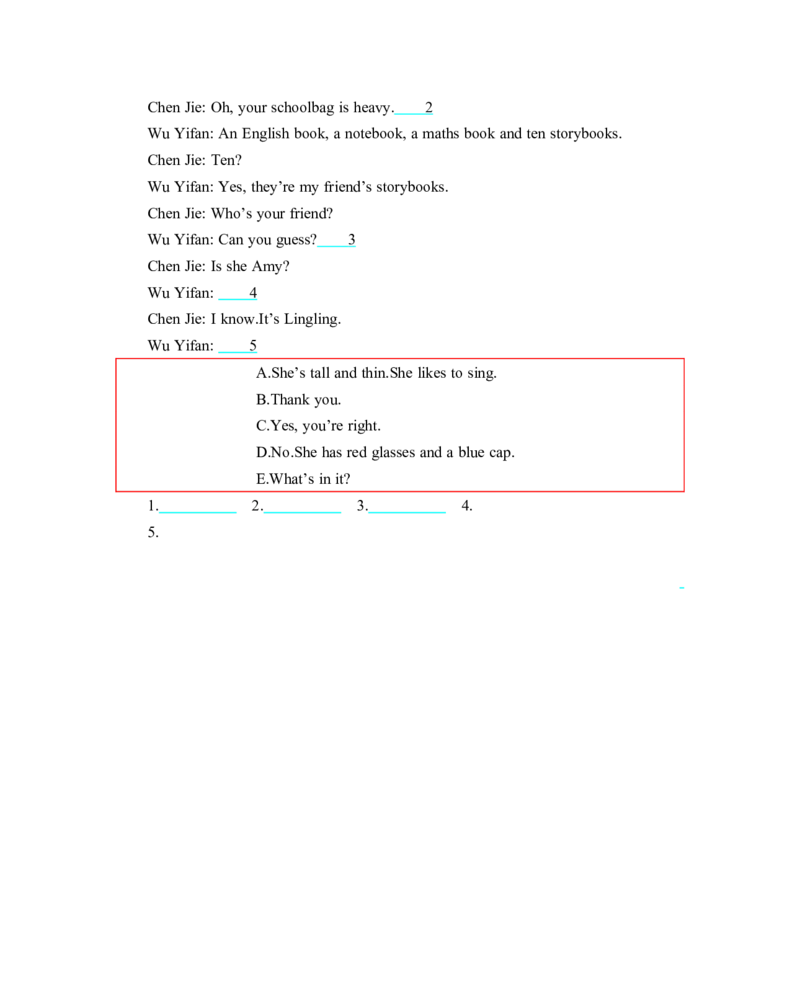 期中测试卷_26春四年级上下册人教版_四上英语合集人教版PEP英语四年级上册新教材（教学视频+课件+动画+音频+练习+教案）_19同步教案课件_人教pep3_3-6年级上册_Unit3Myfriends