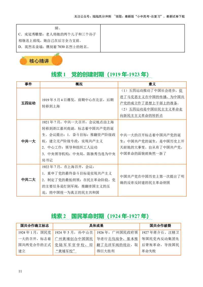 专题07曙光破晓：党领导新民主主义革命走向成功（讲练）（原卷版）_02中考总复习（2026版更新中）_06-历史-中考总复习_2025年中考复习资料_2025中考二轮课件ppt+讲义+练习历史_讲义+练习