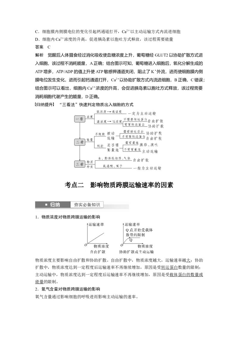 2024年高考生物一轮复习（新人教版）第2单元　第5课时　物质出入细胞的方式及影响因素_09高考生物_2024年新高考资料_1.2024一轮复习_2024年高考生物一轮复习讲义（新人教版）