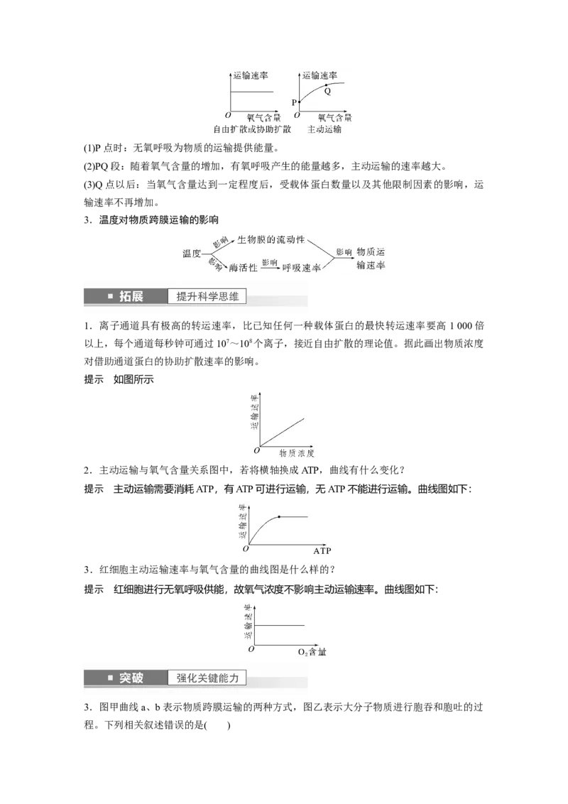 2024年高考生物一轮复习（新人教版）第2单元　第5课时　物质出入细胞的方式及影响因素_09高考生物_2024年新高考资料_1.2024一轮复习_2024年高考生物一轮复习讲义（新人教版）