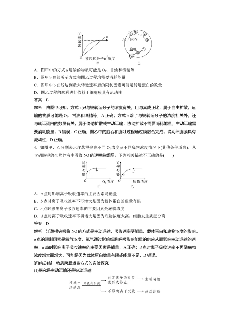 2024年高考生物一轮复习（新人教版）第2单元　第5课时　物质出入细胞的方式及影响因素_09高考生物_2024年新高考资料_1.2024一轮复习_2024年高考生物一轮复习讲义（新人教版）