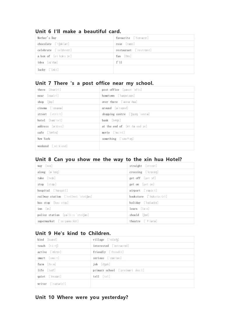 湘少版英语五年级下册单词默写表_26春四年级上下册人教版_四上英语合集人教版PEP英语四年级上册新教材（教学视频+课件+动画+音频+练习+教案）_17练习资料_《小学英语单词默写表》
