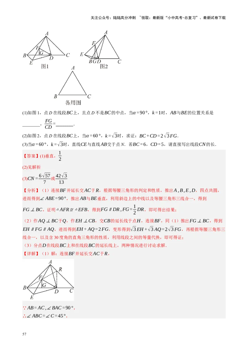 专题10三角形压轴（讲练）（解析版）_02中考总复习（2026版更新中）_02-数学-中考总复习_2024年中考复习资料_二轮复习资料_完2024年中考数学二轮复习课件+讲义+练习（全国通用）_讲义