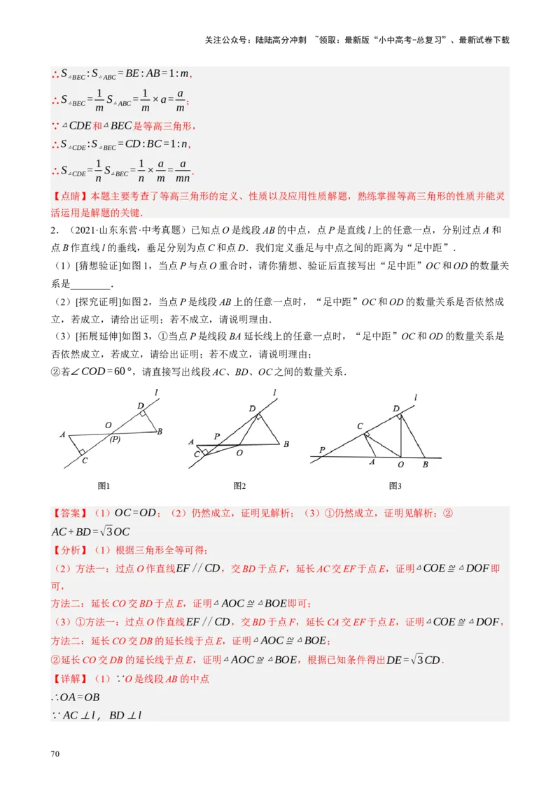专题10三角形压轴（讲练）（解析版）_02中考总复习（2026版更新中）_02-数学-中考总复习_2024年中考复习资料_二轮复习资料_完2024年中考数学二轮复习课件+讲义+练习（全国通用）_讲义