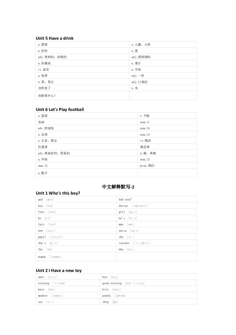 重大版英语三年级下册单词默写表_26春四年级上下册人教版_四上英语合集人教版PEP英语四年级上册新教材（教学视频+课件+动画+音频+练习+教案）_17练习资料_《小学英语单词默写表》