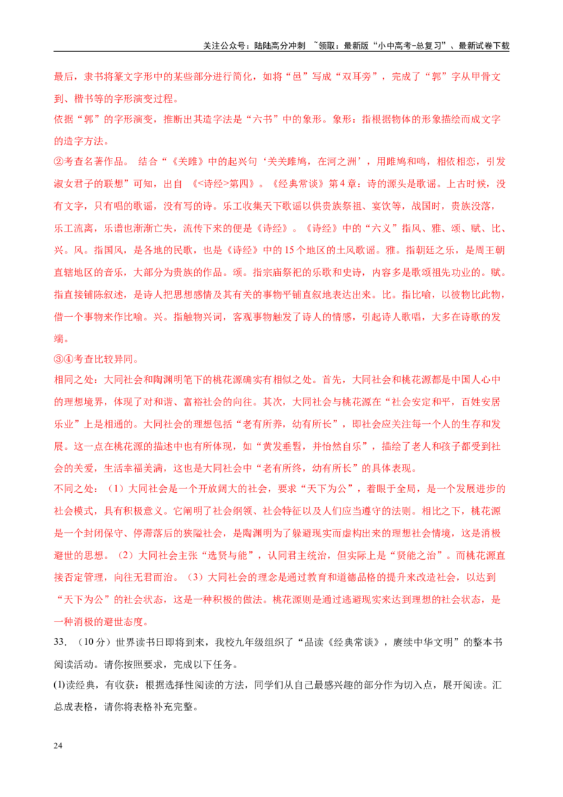 专题07《经典常谈》-2025年中考语文名著导读分层闯关训练（解析版）_02中考总复习（2026版更新中）_01-语文-中考总复习_2025年中考资料_2025年中考语文名著导读分层闯关训练