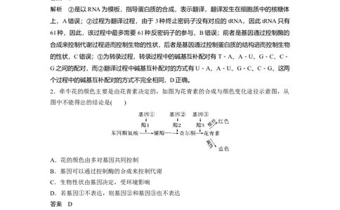2024年高考生物一轮复习（新人教版）第6单元　第4课时　基因表达与性状的关系_09高考生物_2024年新高考资料_1.2024一轮复习_2024年高考生物一轮复习讲义（新人教版）