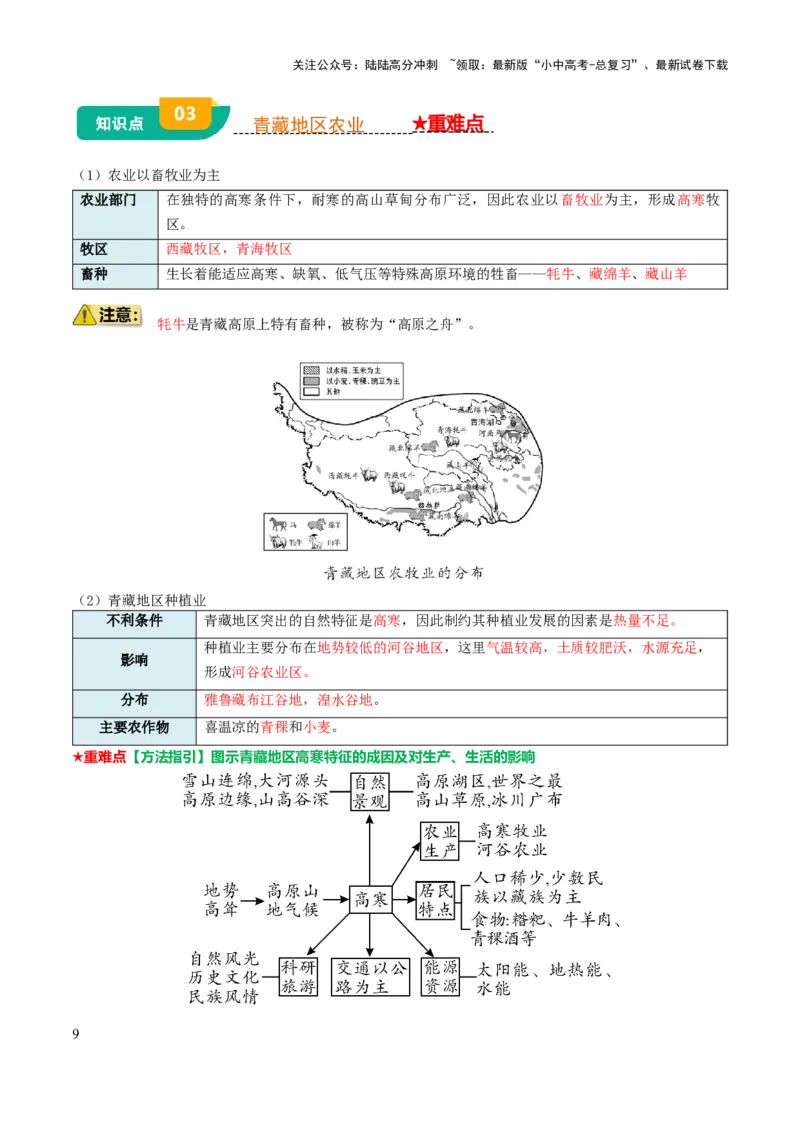 专题15西北地区和青藏地区-2025年中考地理知识点梳理（背诵版）_02中考总复习（2026版更新中）_09-地理-中考总复习_2025中考地理复习资料_2025年中考地理知识点_挖空版+背诵版
