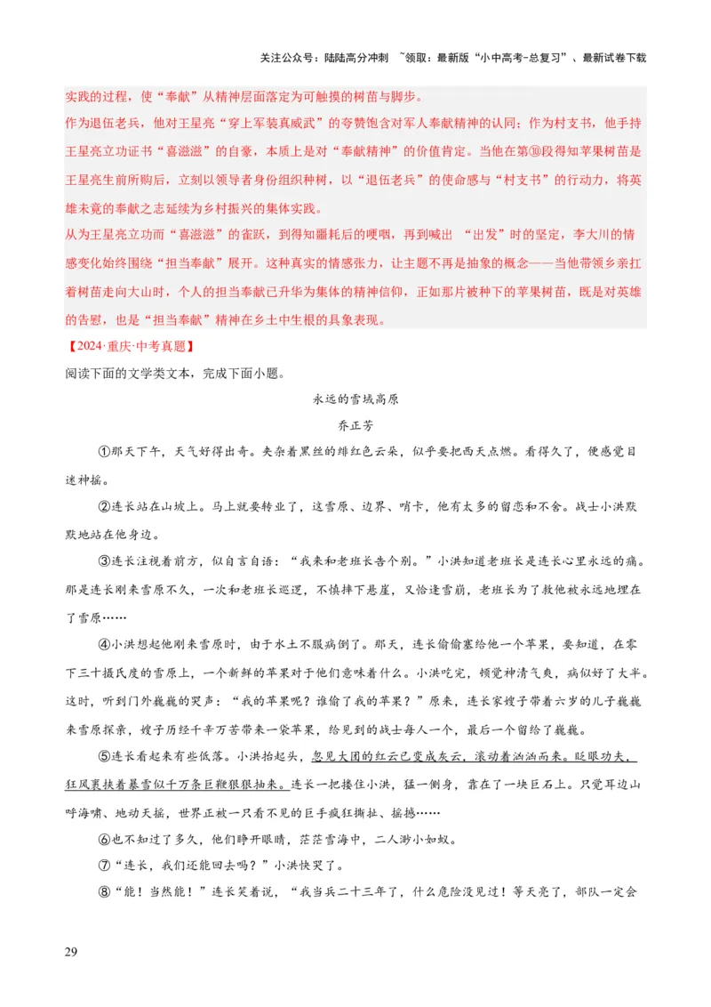 专题17小说阅读（一）（全国通用）（解析版）_02中考总复习（2026版更新中）_01-语文-中考总复习_2026年中考复习（更新中）