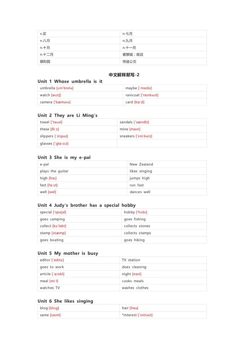 辽师版（三起）英语六年级上册单词默写表_26春四年级上下册人教版_四上英语合集人教版PEP英语四年级上册新教材（教学视频+课件+动画+音频+练习+教案）_17练习资料_辽师版（三起）