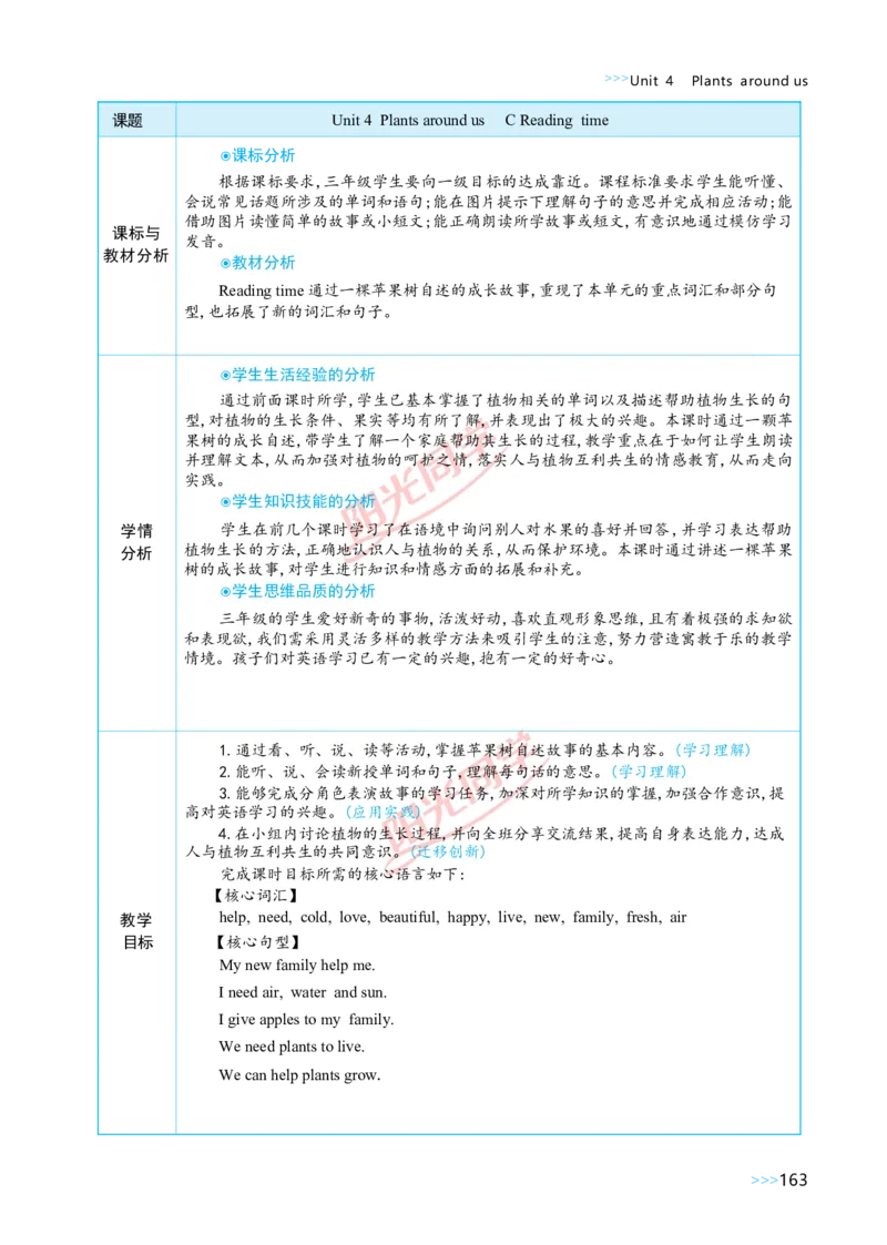 教案正文3上_Unit4_26春四年级上下册人教版_四上英语合集人教版PEP英语四年级上册新教材（教学视频+课件+动画+音频+练习+教案）_19同步教案课件_人教pep3_3-6上册