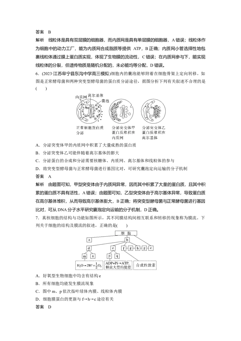 2024年高考生物一轮复习（新人教版）第2单元　第2课时　细胞器之间的分工合作_09高考生物_2024年新高考资料_1.2024一轮复习_2024年高考生物一轮复习讲义（新人教版）