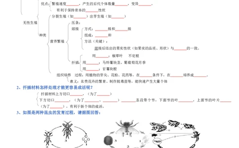 专题07生物圈中生命的延续和发展（填空版）_02中考总复习（2026版更新中）_08-生物-中考总复习_2025中考复习资料_2025年中考生物知识梳理_专题07生物圈中生命的延续和发展