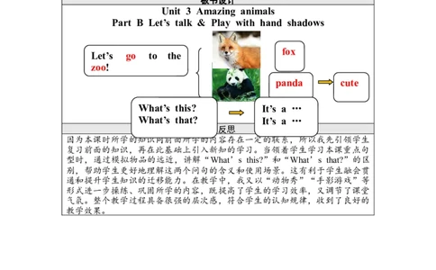 第四课时PartBLet&rsquo;stalk&Playwithhandshadows_26春四年级上下册人教版_四上英语合集人教版PEP英语四年级上册新教材（教学视频+课件+动画+音频+练习+教案）_19同步教案课件_人教pep3