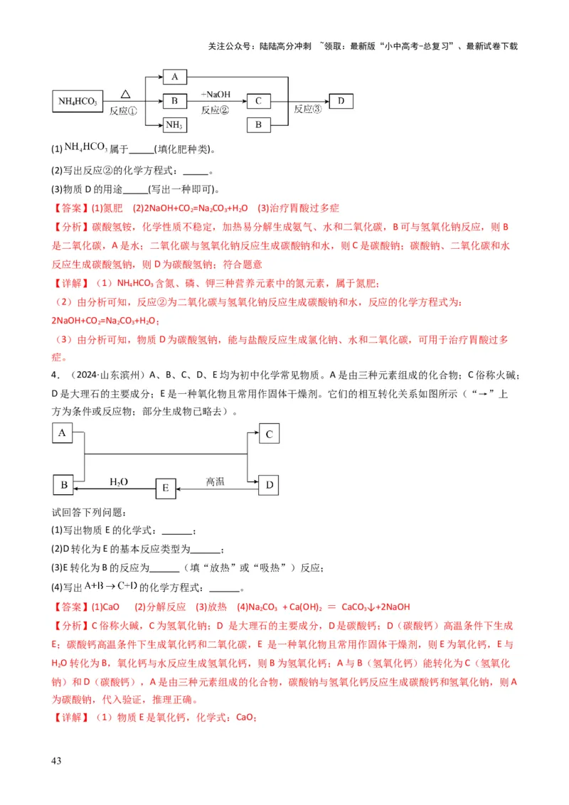 专题07常见的盐和化肥（解析版）_02中考总复习（2026版更新中）_05-化学-中考总复习_2025年中考复习资料_备战2025年中考化学真题题源解密