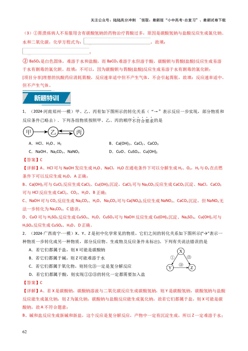 专题07常见的盐和化肥（解析版）_02中考总复习（2026版更新中）_05-化学-中考总复习_2025年中考复习资料_备战2025年中考化学真题题源解密