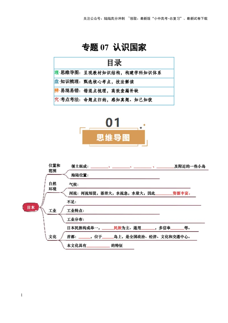 专题07认识国家-2025年中考地理知识点梳理（挖空版）_02中考总复习（2026版更新中）_09-地理-中考总复习_2025中考地理复习资料_2025年中考地理知识点_挖空版+背诵版
