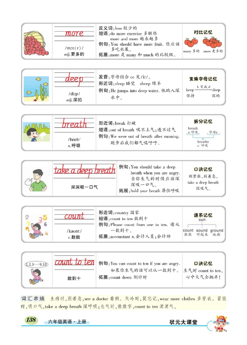 状元大课堂六年级上册英语人教PEP版正文_26春四年级上下册人教版_四上英语合集人教版PEP英语四年级上册新教材（教学视频+课件+动画+音频+练习+教案）_17练习资料_《状元导学案》