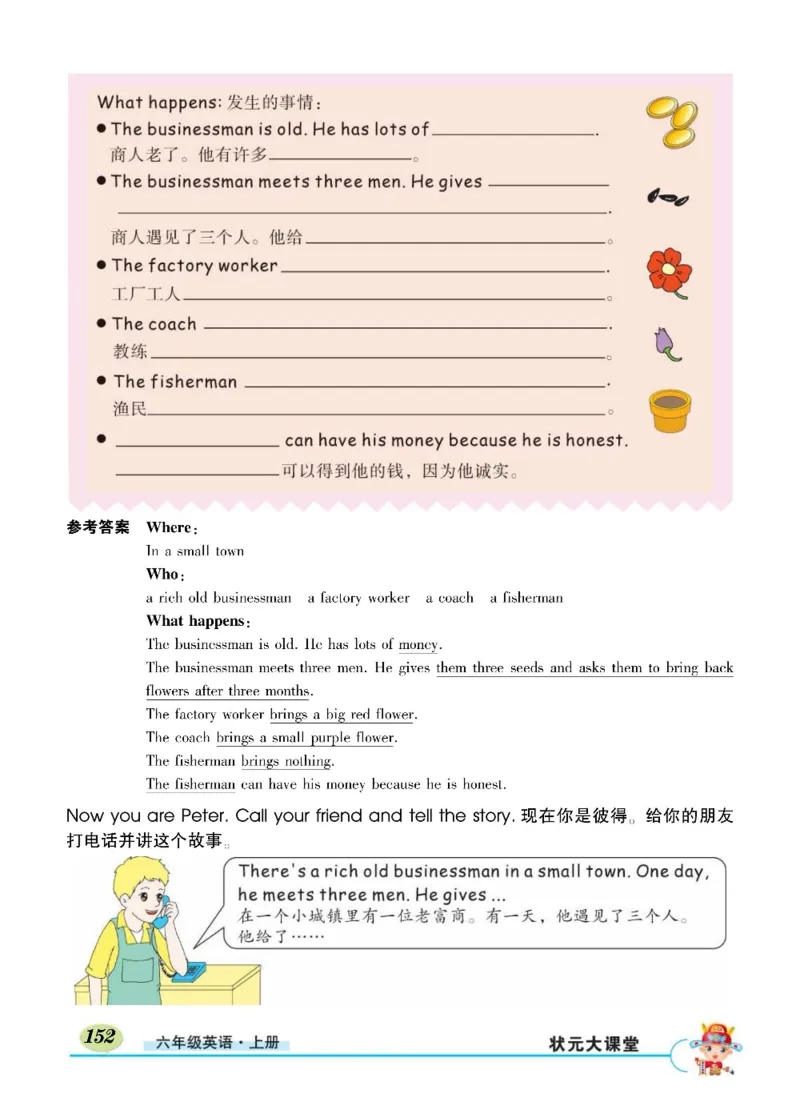 状元大课堂六年级上册英语人教PEP版正文_26春四年级上下册人教版_四上英语合集人教版PEP英语四年级上册新教材（教学视频+课件+动画+音频+练习+教案）_17练习资料_《状元导学案》