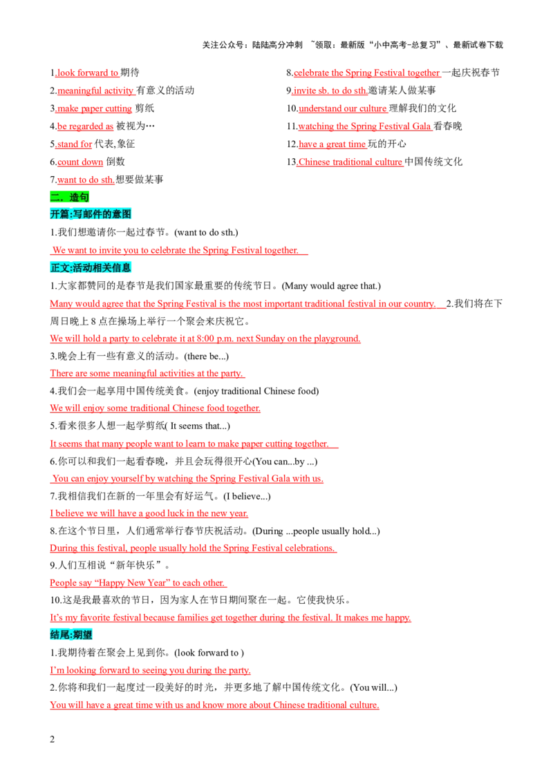 专题07书面表达之应用文（邀请函、志愿服务邀请、演讲稿）（答题模板）（解析版）_02中考总复习（2026版更新中）_03-英语-中考总复习_2025中考复习资料_2025年中考英语答题方法模板